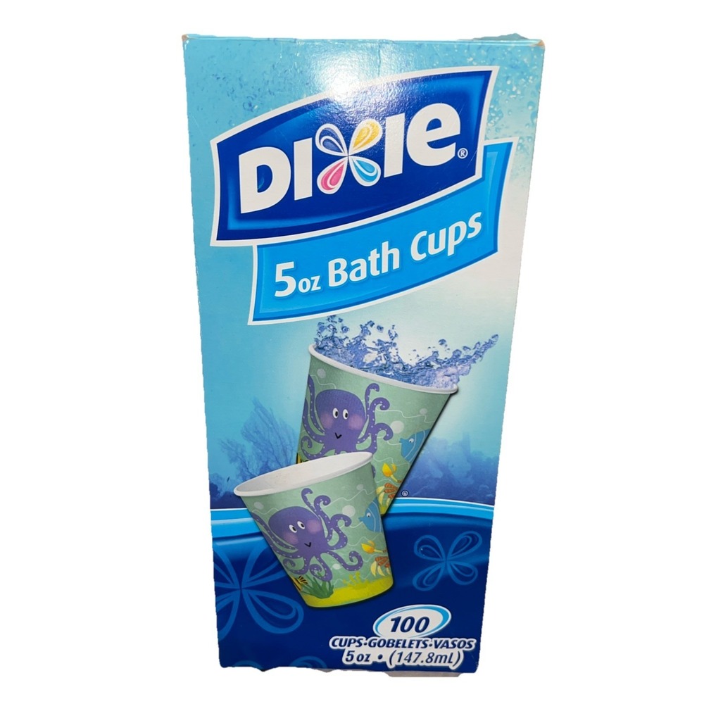 Dixie Bath Cups 5oz Underwater Adventure 73 Ct Y2K 2009 Kids Bathroom Octopus